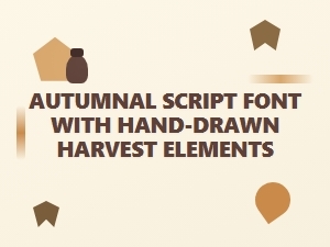 Autumnal Script Font with Hand-Drawn Harvest Elements